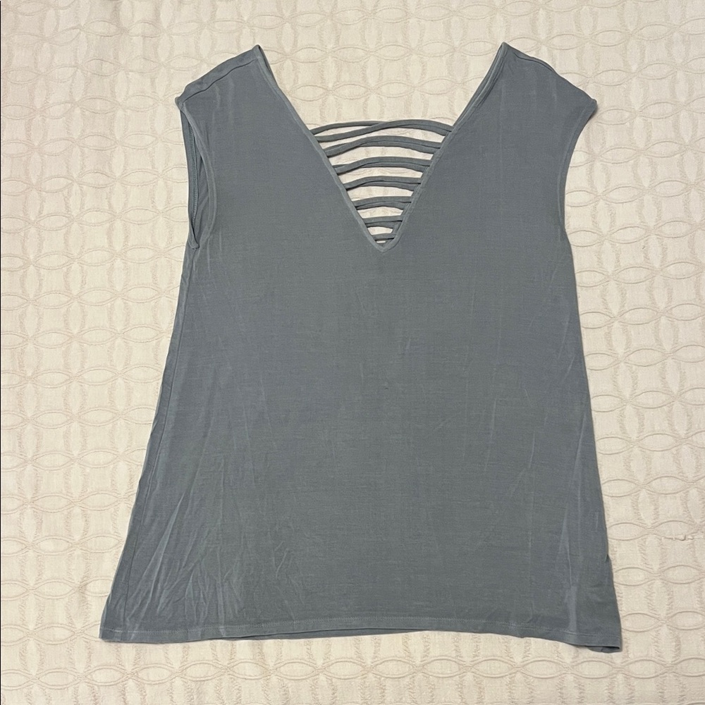 American Eagle Outfitters Slate Tank Top with Ladder Back